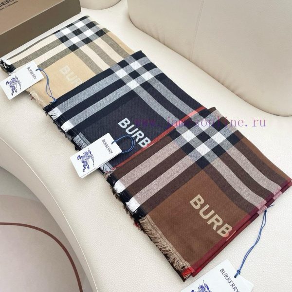 BBR double-sided dual-purpose plaid silk wool blended scarf productSilk wool blend scarf, li5vgl5zjk - Image 4