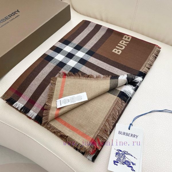 BBR double-sided dual-purpose plaid silk wool blended scarf productSilk wool blend scarf, li5vgl5zjk - Image 5