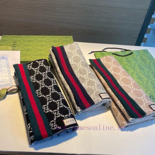 Gucci！！ New Knitted Scarf! A low-key luxury scarf with exquisite softness, elite and expert jl5wg55l