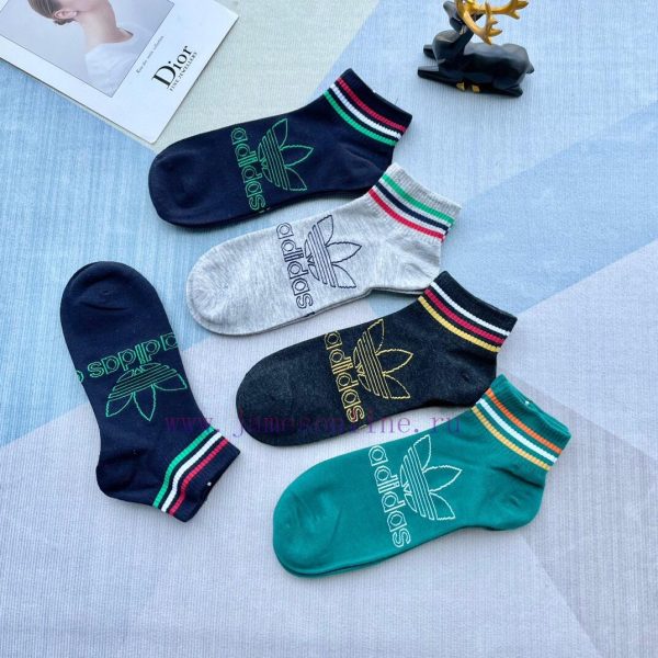 Adidas socks, men's and women's boat socks, casual adidas pure cotton socks, trendy clover s5nj1j127