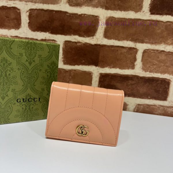Gucci Women's short clip quality, product, actual shot 466492 Sunset Orange size 11W x 8H x vz40max4