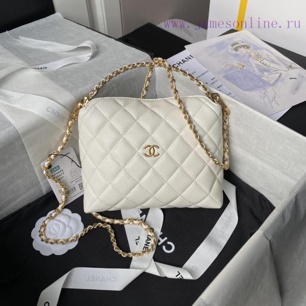 Chanel Bag  Chanel ?  24A small hobo handle model A4066 particle calf leather with metal wea h4b9w8od