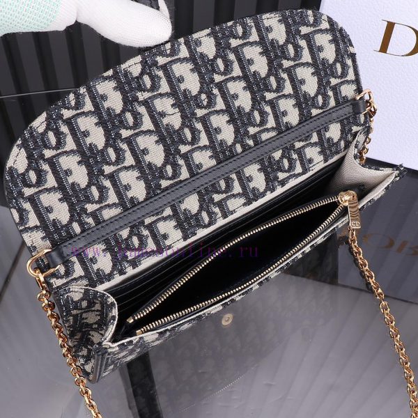 The Bobby series WoC chain bag is carefully crafted from classic blue Oblique floral fabric, s4d5e78u - Image 6