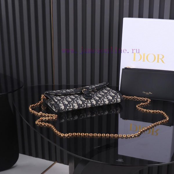 The Bobby series WoC chain bag is carefully crafted from classic blue Oblique floral fabric, s4d5e78u - Image 10