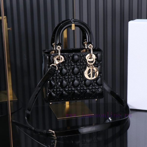 Lady Dior four panel black patent leather, classic Diana bag handbag embodies Dior's profoun cr2ao9fl