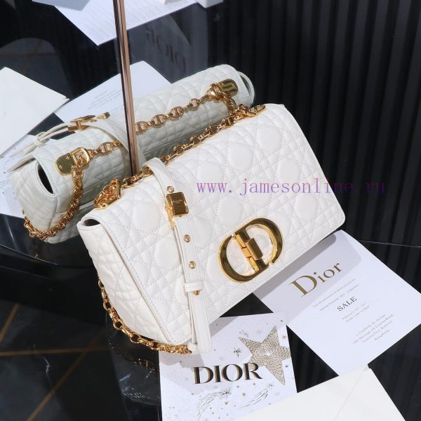 Dior Caro Original Grade White Medium HandbagM9242Dior's new chain bag is stunning, meticulo n0itsf5a