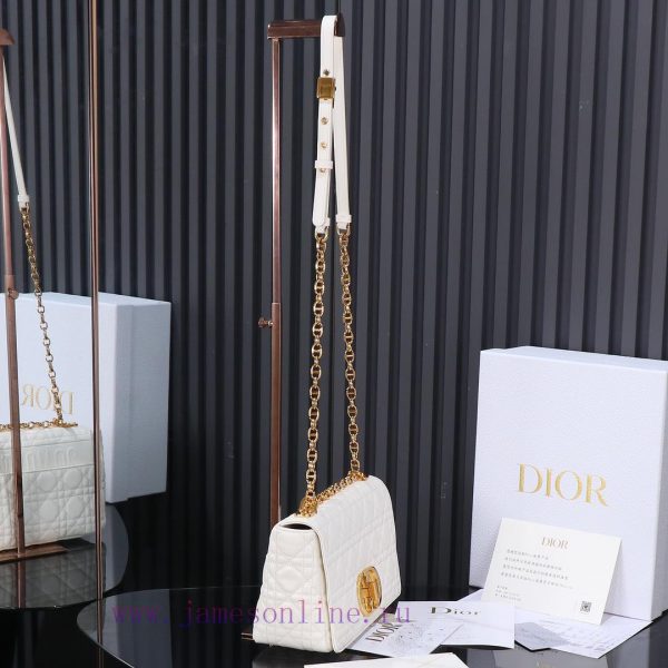 Dior Caro Original Grade White Medium HandbagM9242Dior's new chain bag is stunning, meticulo n0itsf5a - Image 4