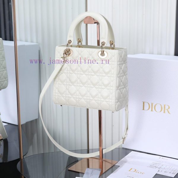 Dior Diana Original Factory Grade Five Grid White Sheepskin/Gold BuckleSheep tendon velvet l bhij8dzi - Image 4
