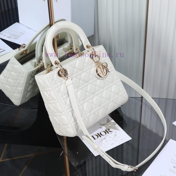 Dior Diana Original Factory Grade Five Grid White Sheepskin/Gold BuckleSheep tendon velvet l bhij8dzi - Image 8
