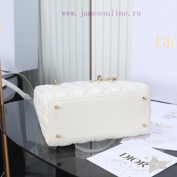 Dior Diana Original Factory Grade Five Grid White Sheepskin/Gold BuckleSheep tendon velvet l bhij8dzi - Image 9