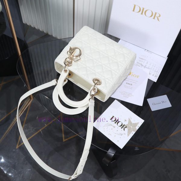 Dior Diana Original Factory Grade Five Grid White Sheepskin/Gold BuckleSheep tendon velvet l bhij8dzi - Image 10