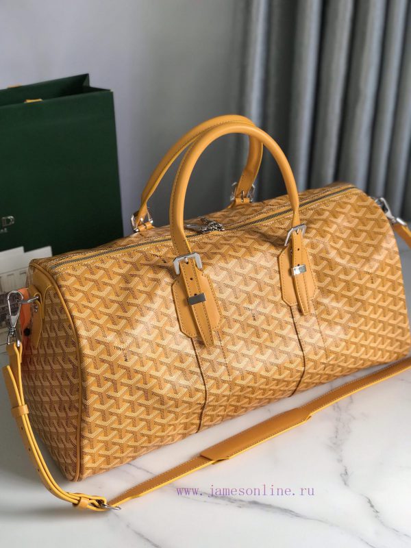 ? The Boston45 travel bag is made of Goyardine cotton linen canvas and Servon calf leather, ugnxj88i - Image 10