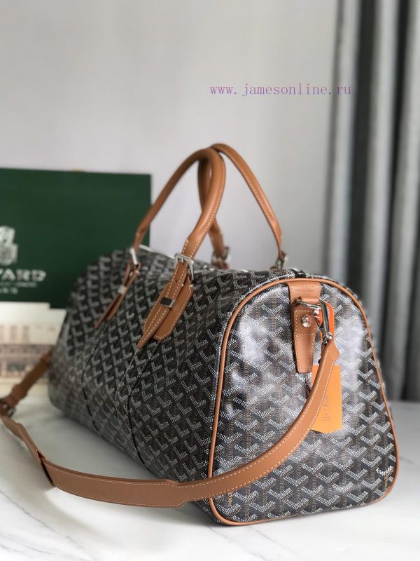 ? The Boston45 travel bag is made of Goyardine cotton linen canvas and Servon calf leather, mpf1p3jt - Image 3