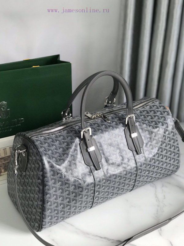 ? The Boston45 travel bag is made of Goyardine cotton linen canvas and Servon calf leather, ydpk06wj - Image 10