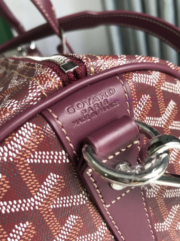 ? The Boston45 travel bag is made of Goyardine cotton linen canvas and Servon calf leather, q84mxi8x - Image 6