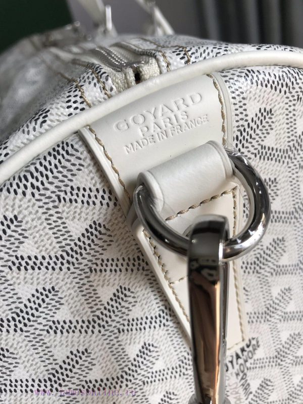 ? The Boston45 travel bag is made of Goyardine cotton linen canvas and Servon calf leather, x4uht78u - Image 7
