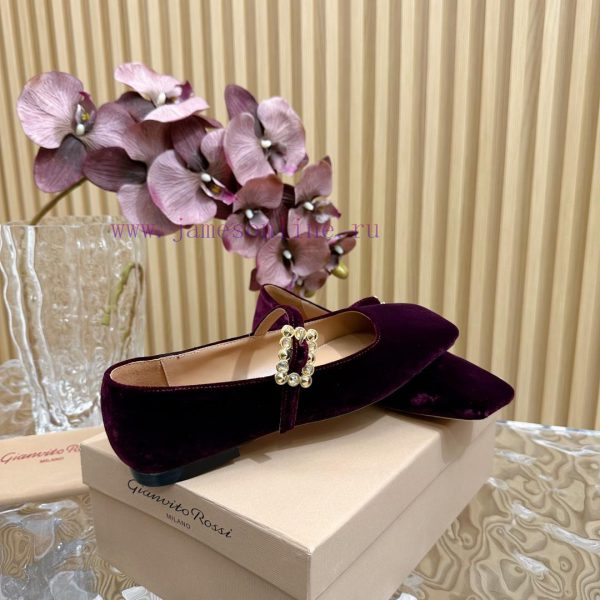 Gianvit Ross 2024 Early Spring Synchronized New Mary Jane Velvet Single Shoe is a delicate yhnfmuyac - Image 6