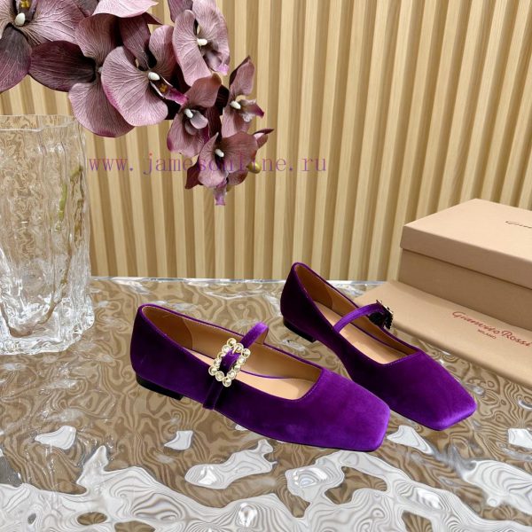 Gianvit Ross 2024 Early Spring Synchronized New Mary Jane Velvet Single Shoe is a delicate ywpoebaxg - Image 5