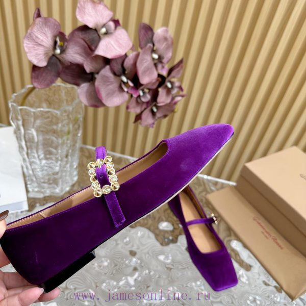 Gianvit Ross 2024 Early Spring Synchronized New Mary Jane Velvet Single Shoe is a delicate ywpoebaxg - Image 9