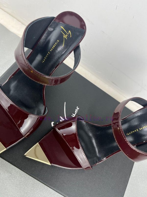 Giuseppe ZanottiSelected black imitation patent leather synthetic fabric with modern light ad332a8nn - Image 6
