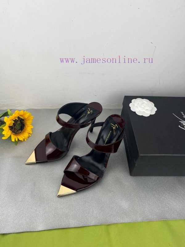 Giuseppe ZanottiSelected black imitation patent leather synthetic fabric with modern light ad332a8nn - Image 7