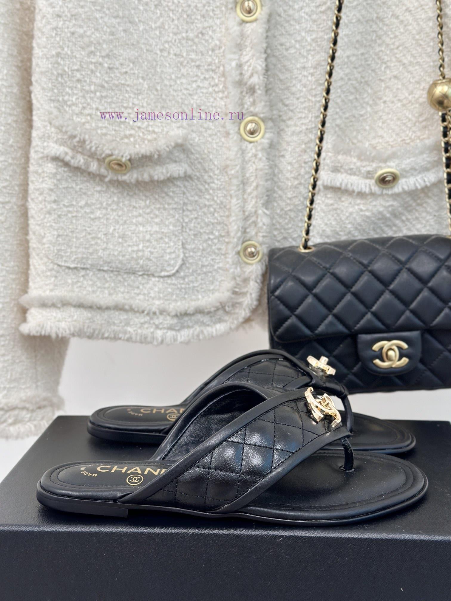 Chanel | 24P Spring/Summer New ProductsDouble C diamond grid clip on flip flopsSummer flip fkom9ck04 - Image 2