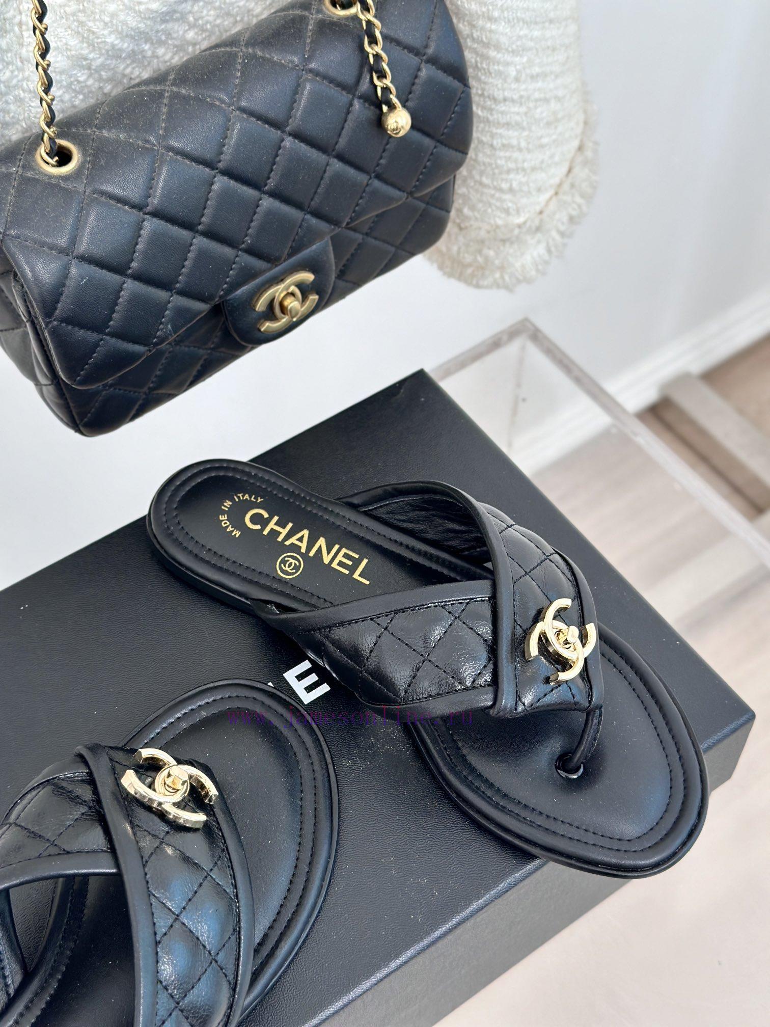 Chanel | 24P Spring/Summer New ProductsDouble C diamond grid clip on flip flopsSummer flip fkom9ck04 - Image 6