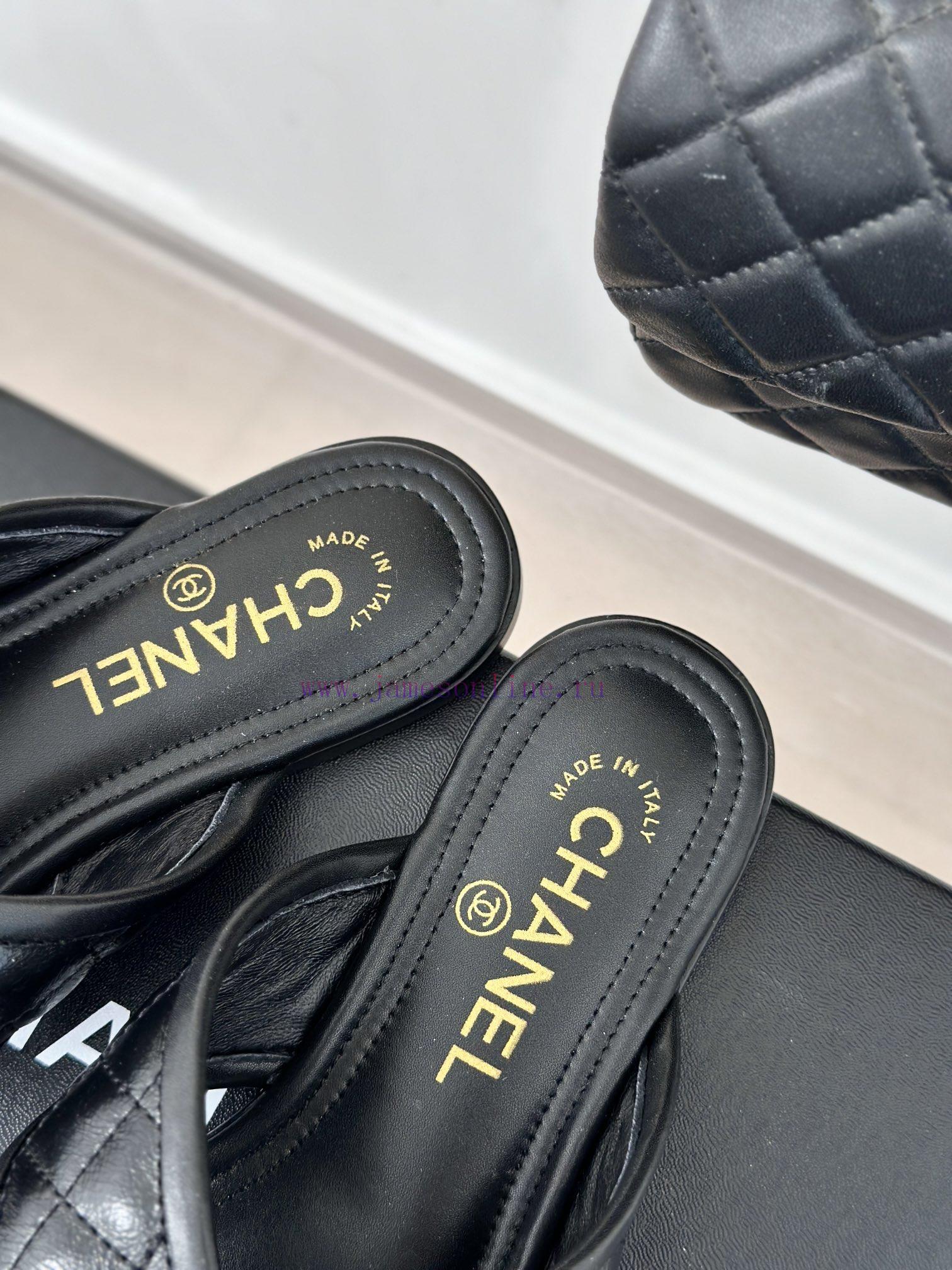 Chanel | 24P Spring/Summer New ProductsDouble C diamond grid clip on flip flopsSummer flip fkom9ck04 - Image 9