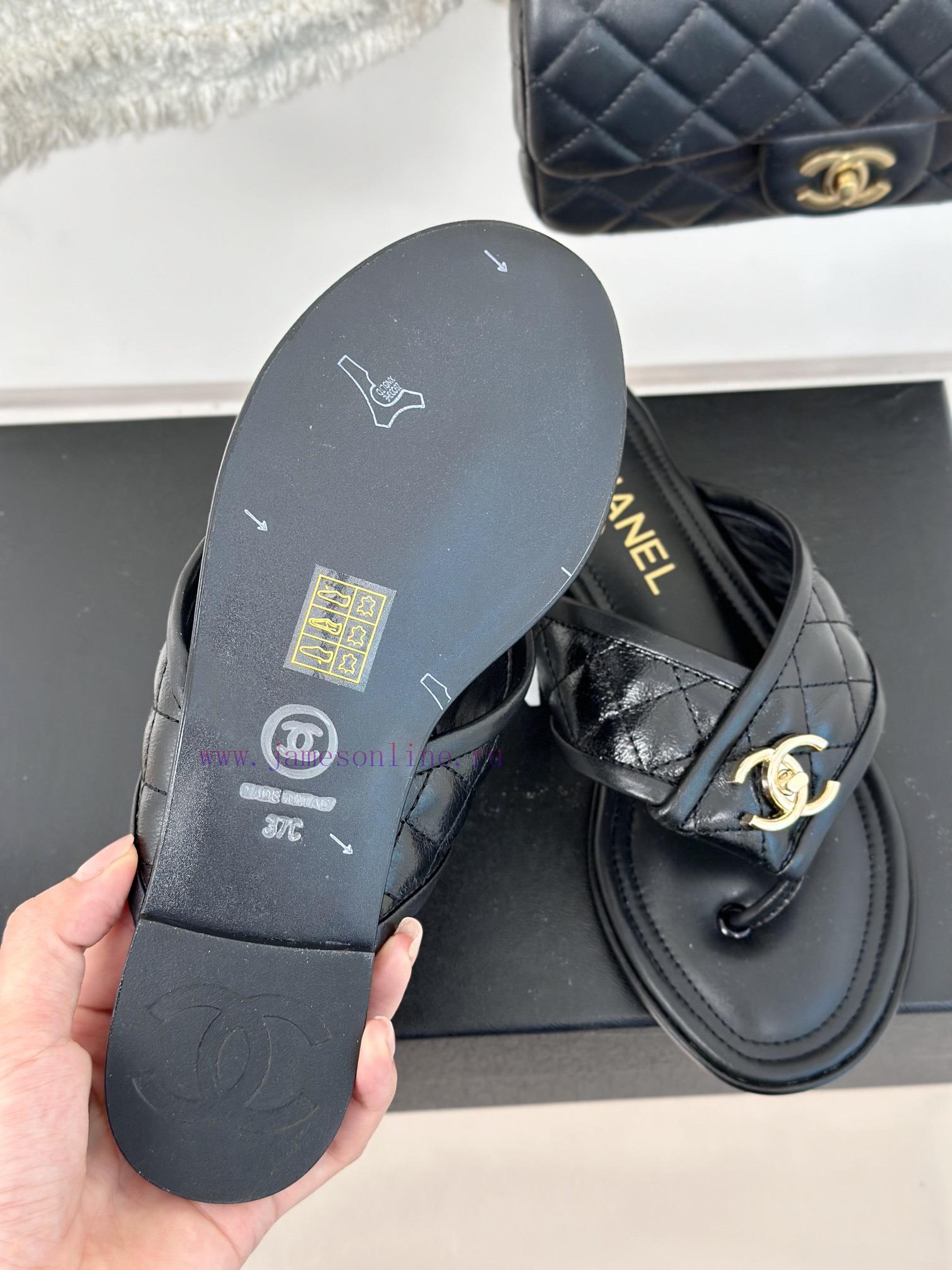 Chanel | 24P Spring/Summer New ProductsDouble C diamond grid clip on flip flopsSummer flip fkom9ck04 - Image 10