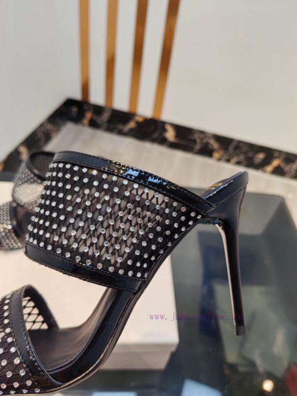 Balmain 2024 Spring/Summer Fashion Mesh Diamond High Heels SlippersBrand Balmain ??????? by zicg2wir - Image 6