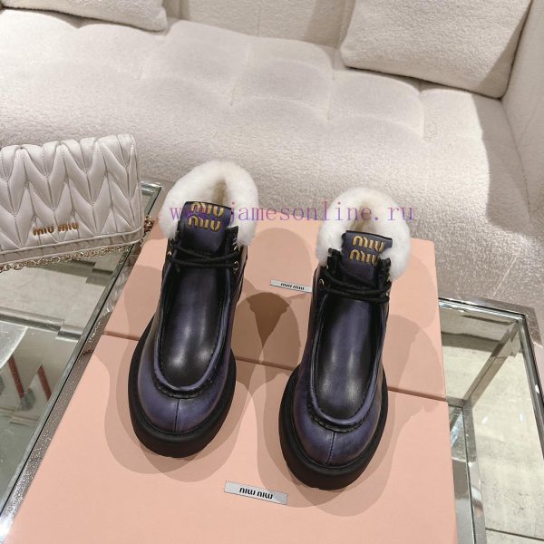 Top qualitymiu miu fw23 new arrival～Miu Miu 2023 Autumn/Winter New Thick soled Wool Short Boij0bdyf2