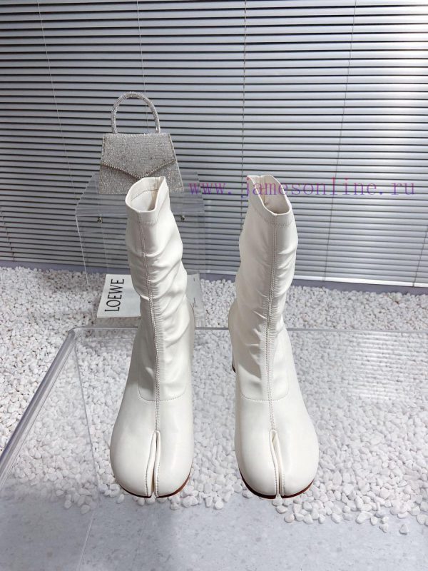 High qualityMaison Margiela MM6 new round heel pinch toe elastic boots and short bootsMaterionp0o3vr