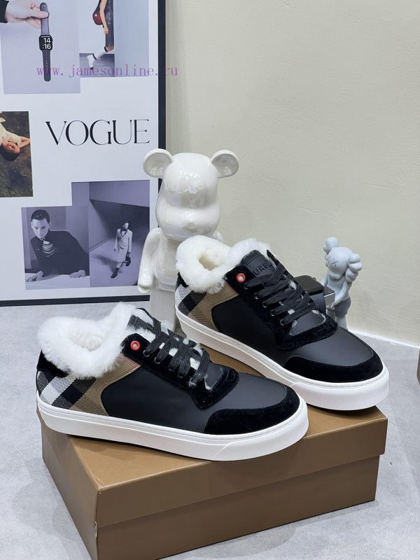 2024 SS Burberry Autumn/Winter Best Couple H New Italian Leather Sneakers Crafted from Engli0ql49vam - Image 6