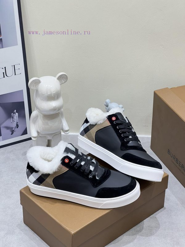 2024 SS Burberry Autumn/Winter Best Couple H New Italian Leather Sneakers Crafted from Engli0ql49vam - Image 7