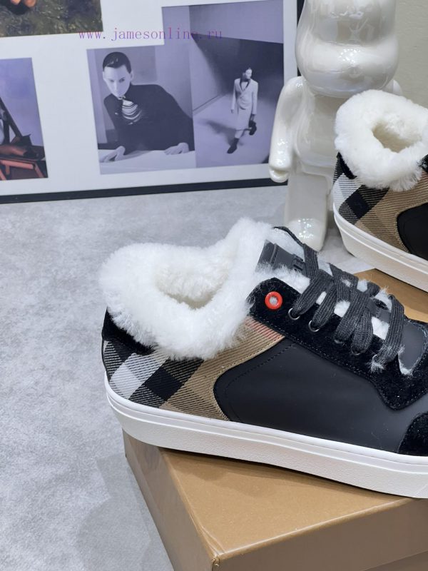 2024 SS Burberry Autumn/Winter Best Couple H New Italian Leather Sneakers Crafted from Engli0ql49vam - Image 9