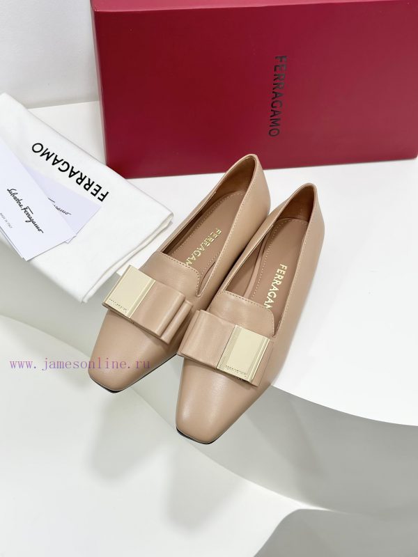 SF salvatore Ferraga * o ️ Ferra * Mu Shuang Butterfly Bow Cylindrical Thick Heel High Heel ymwd9kuf - Image 5
