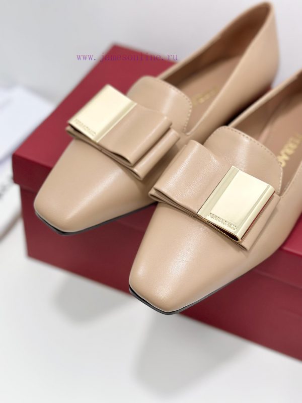 SF salvatore Ferraga * o ️ Ferra * Mu Shuang Butterfly Bow Cylindrical Thick Heel High Heel ymwd9kuf - Image 9