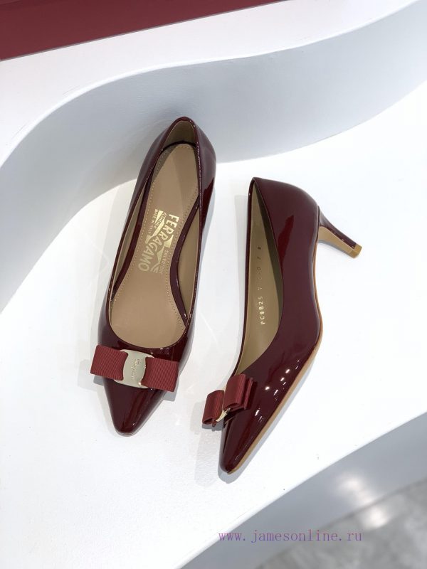 Top tierSF salvatore Ferraga * o Ferrera * Mubu buckle pointed shallow mouth patent leather gv1u2af5 - Image 4