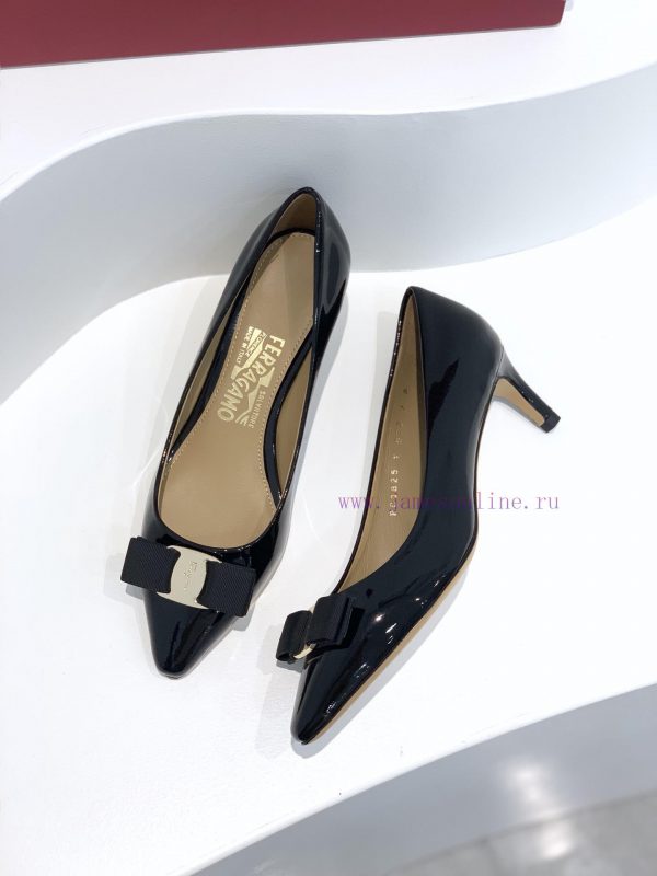 Top tierSF salvatore Ferraga * o Ferrera * Mubu buckle pointed shallow mouth patent leather kispbaip - Image 4
