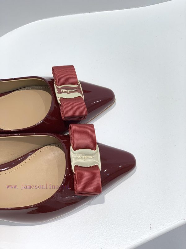 Top tierSF salvatore Ferraga * o Ferrera * Mubu buckle pointed shallow mouth patent leather gv1u2af5 - Image 9