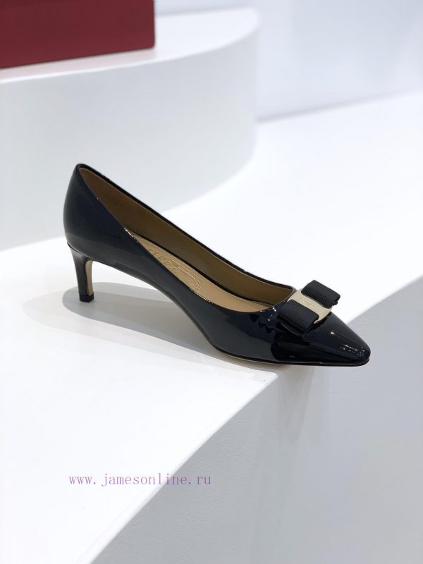 Top tierSF salvatore Ferraga * o Ferrera * Mubu buckle pointed shallow mouth patent leather kispbaip - Image 6