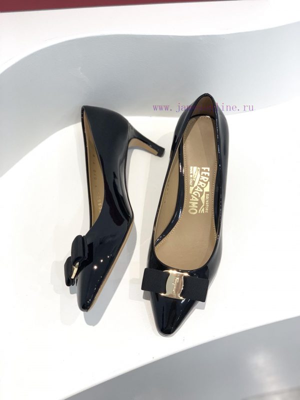 Top tierSF salvatore Ferraga * o Ferrera * Mubu buckle pointed shallow mouth patent leather kispbaip - Image 7