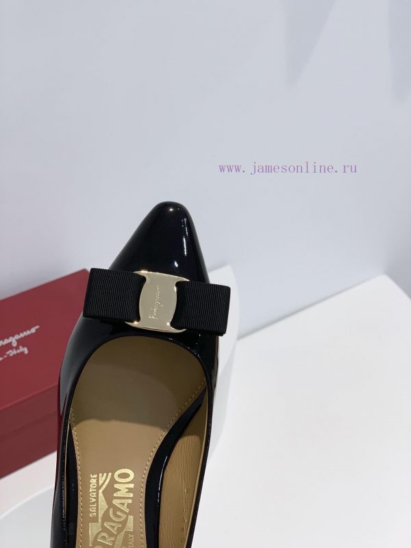 Top tierSF salvatore Ferraga * o Ferrera * Mubu buckle pointed shallow mouth patent leather kispbaip - Image 9