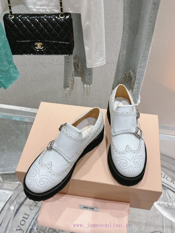 ?????? Miu Miu's new thick soled Block leather shoesSelected imported polished cowhide matertpeo3dem - Image 4