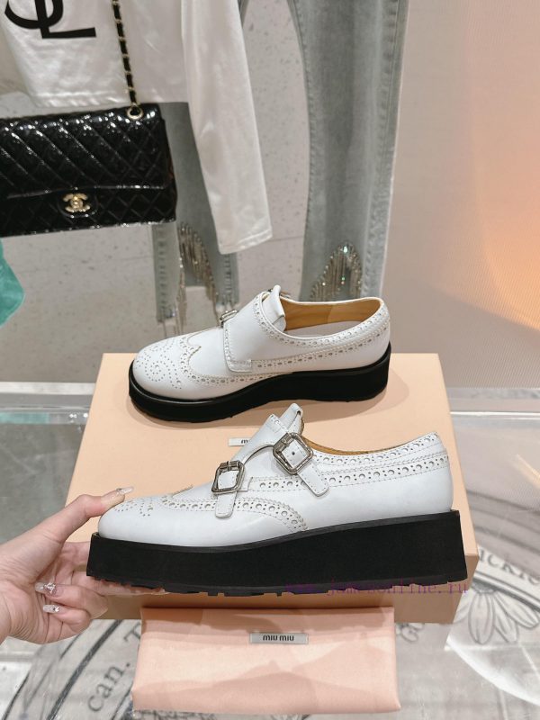 ?????? Miu Miu's new thick soled Block leather shoesSelected imported polished cowhide matertpeo3dem - Image 5