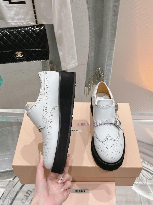 ?????? Miu Miu's new thick soled Block leather shoesSelected imported polished cowhide matertpeo3dem - Image 6