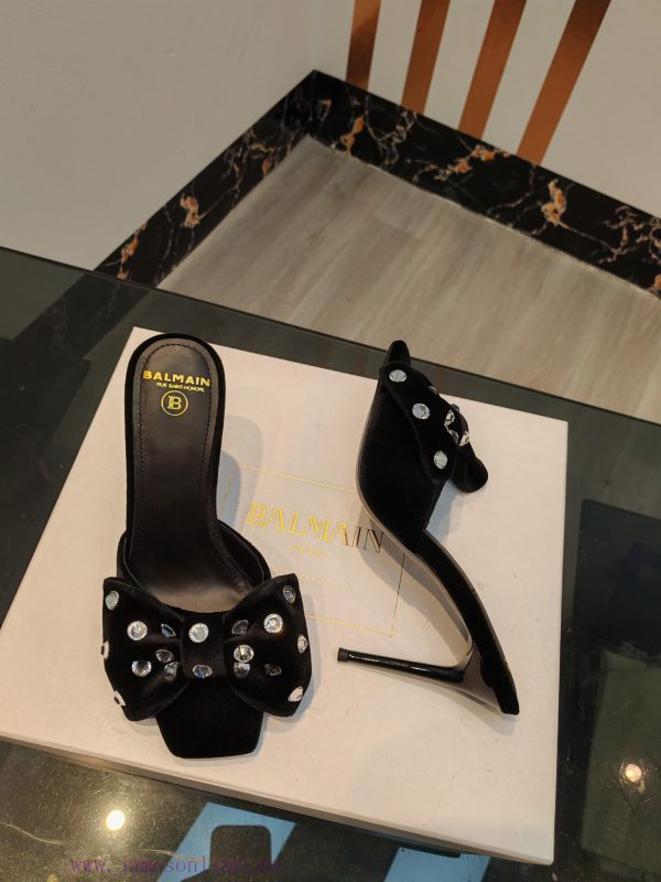 Out, ??? * ??? Balman 2024 Spring/Summer Fashion Show Original Korean Velvet Diamond High Hecgyw2y8z - Image 9