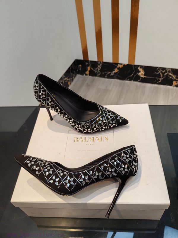 Out, ??? * ??? Balmain 2024 Spring/Summer Fashion Show Original Water Diamond High Heels Sinoe9yxsgr - Image 5