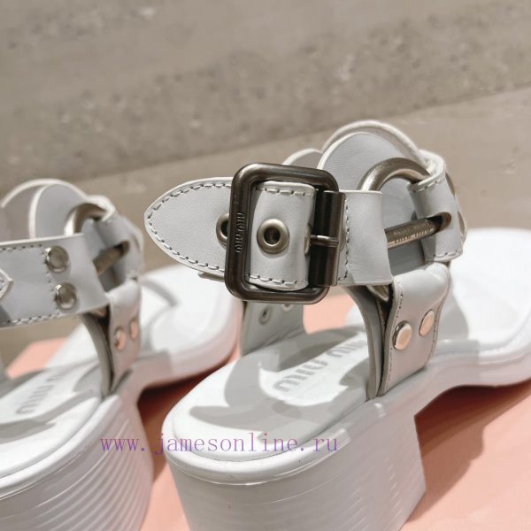 Top tierMiu Miu2024 popular thick heel sandalsThe Miu in the market is really girlish, with w7gepwpg - Image 8