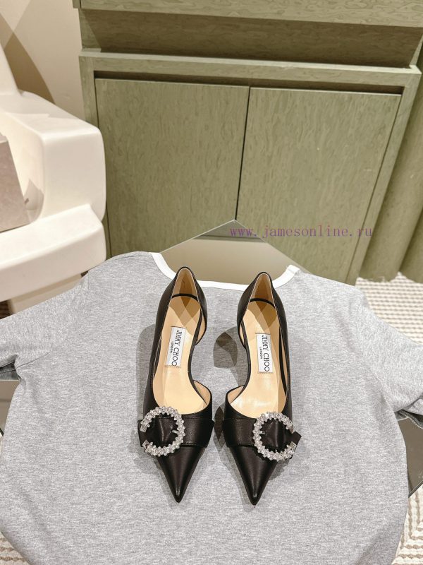 | ²⁰²4 ??  ??Spring/Summer C Diamond Buckle Pointed Jimmy Choo Sheepskin Single Shoes withbgaevdms